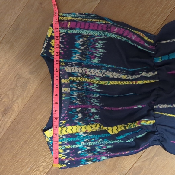 BEBOP | Vibrant blue and purple short sleeve dress, Stretchy Waist, Medium - Picture 6 of 9